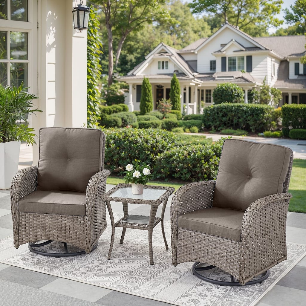 Wicker Outdoor Swivel Rocker Patio Chairs