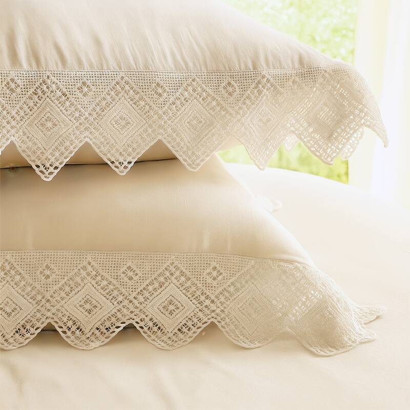 Elsie Lace Ivory 6 Piece Comforter Set