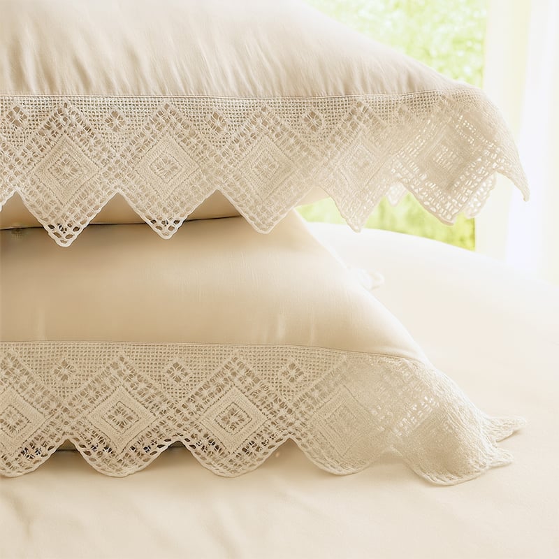 Elsie Lace Ivory 6 Piece Duvet Cover Set