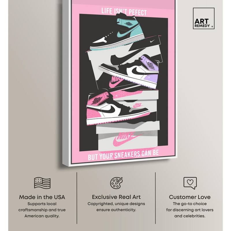 Pastel Big Sneaker Stack Canvas by Art Remedy