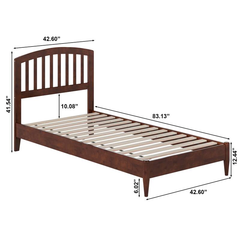 Quincy Solid Wood Low Profile Platform Bed - Walnut - Twin XL