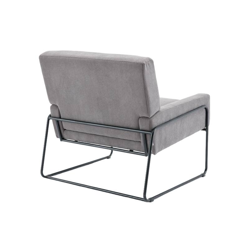 Modern Industrial Slant Armchair with Metal Frame,Premium High Density Soft Single chair for Living Room Bedroom