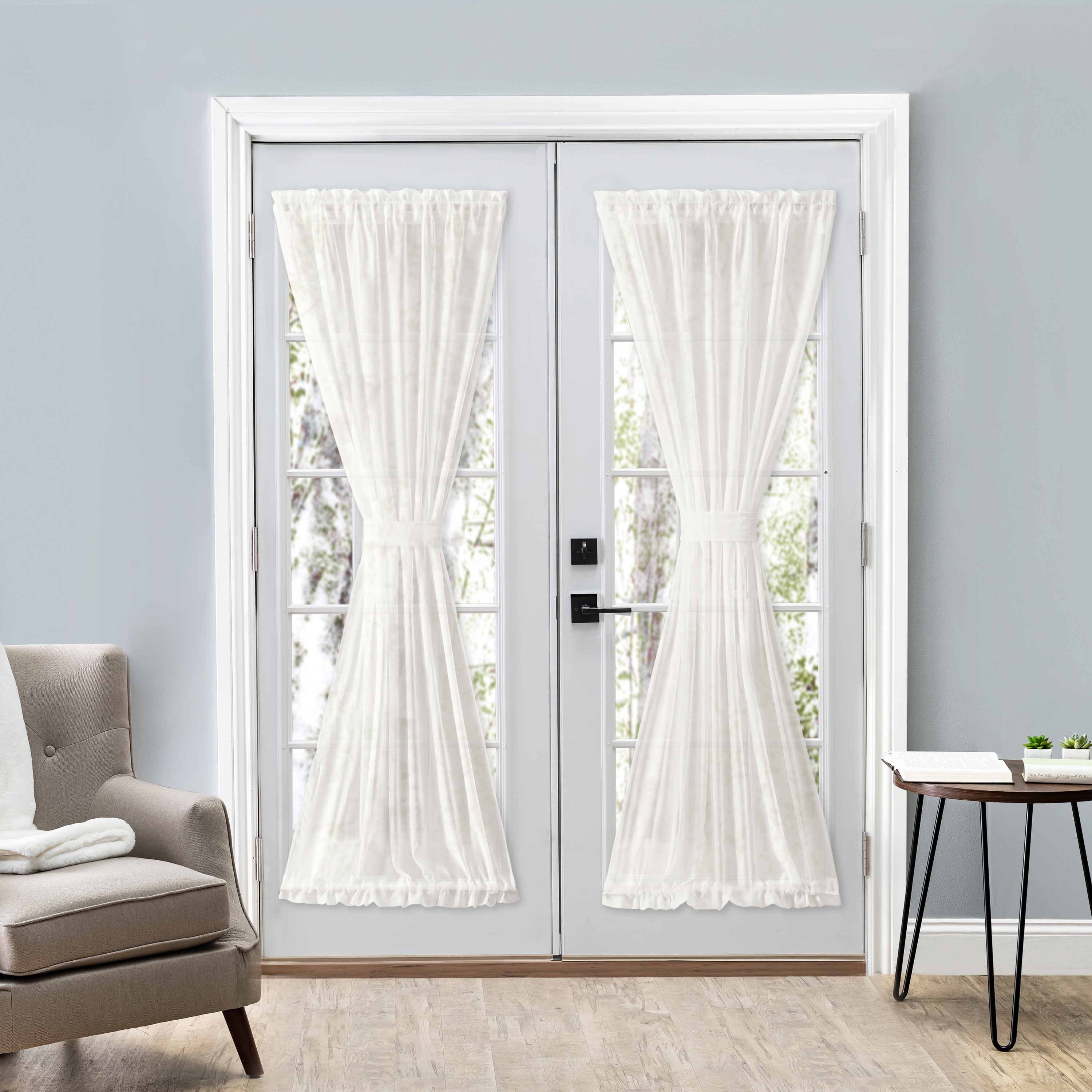 Sea Glass Door Curtain Panel with Tie-backs - Overstock - 33350246