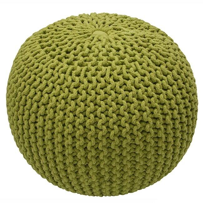 Nuloom Ling Round Knit Filled Ottoman Pouf