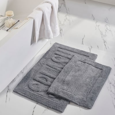 Modern Threads "Splash" 2-Pack 100-Percent Cotton Bath Mat Set