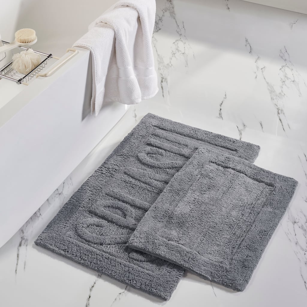 Modern Threads "Splash" 2-Pack 100-Percent Cotton Bath Mat Set