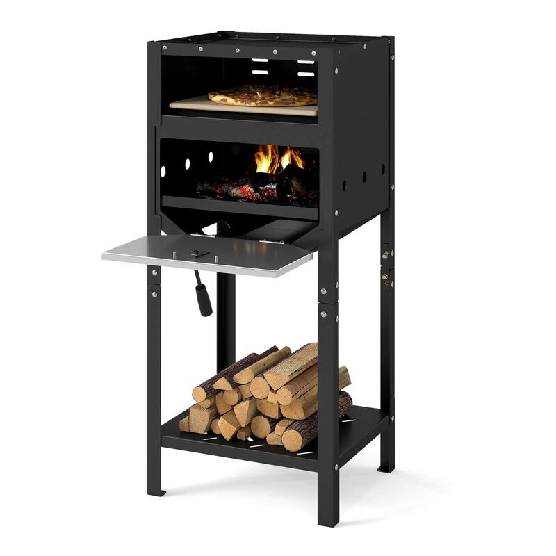 Costway 12" Outdoor Pizza Oven with Ash Tray & Wood Storage Pizza - See Details