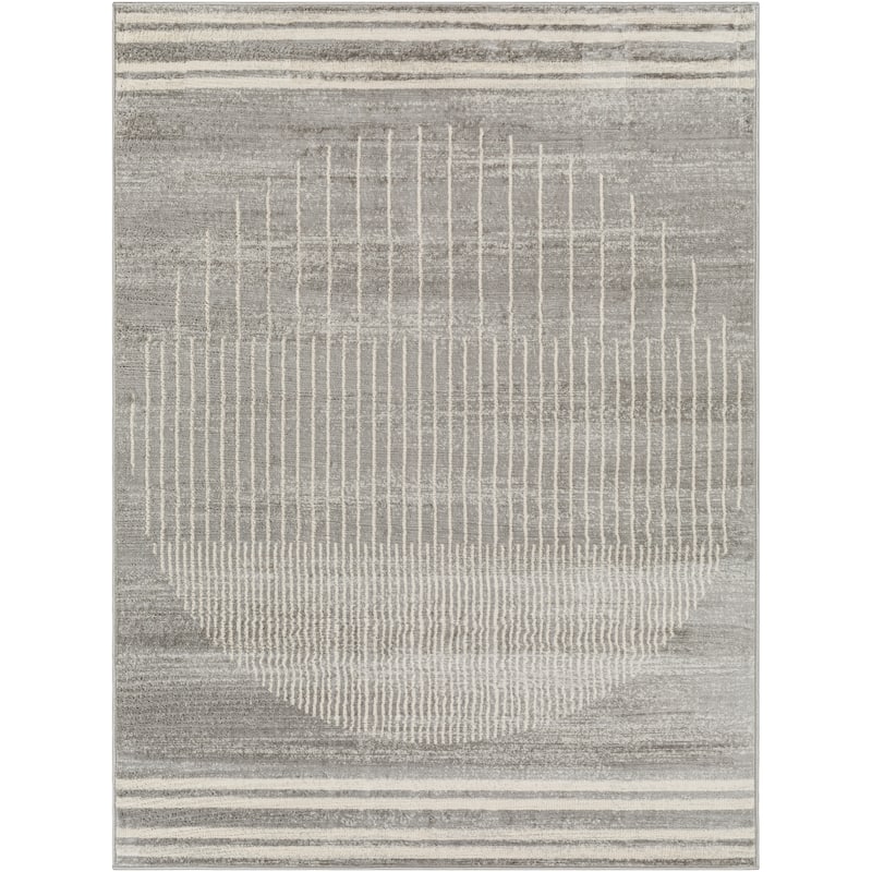 Artistic Weavers Joel Mod Black/Ivory Ombre Geometric Striped Area Rug