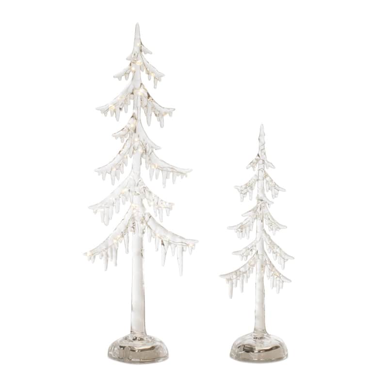 LED Acrylic Dripping Pine Tree (Set of 2) - N/A