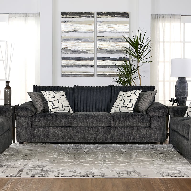 Roundhill Furniture Nason Wide Wale Corduroy Sofa, Loveseat, and Cuddle Chair Set