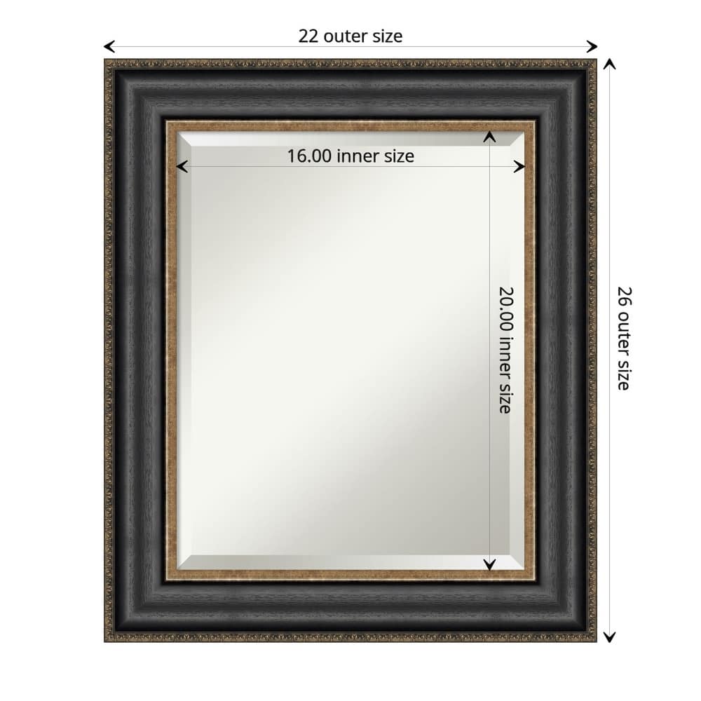 Beveled Bathroom Wall Mirror - Thomas Black Bronze Frame - Thomas Black Bronze