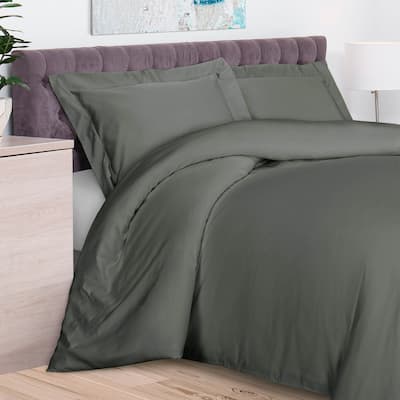 Superior 300 Thread Count Rayon From Bamboo Solid Duvet Cover Set