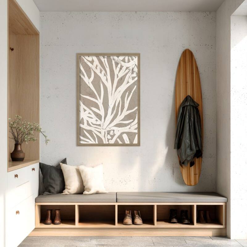 Amanti Art Framed Fabric Pinboard Mudcloth Foliage II by June Erica Vess Printed Bulletin Board