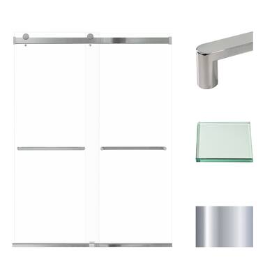 Brianna 60 in. W x 80 in. H By-Pass Frameless Shower Door with Clear Glass - 56-60-in W x 80-in H