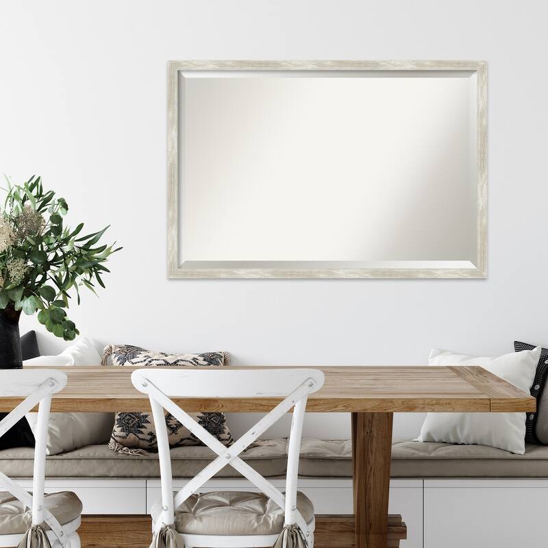 Beveled Wall Mirror - Crackled Metallic Narrow Frame - Crackled Metallic Narrow