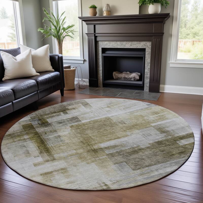 Premium Washable Super Soft Modern Abstract Mayfield Rug - Taupe - 8' x 8'