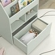 preview thumbnail 2 of 7, HOMCOM Kids Bookcase Multi-Shelf Rack Organizer with Storage Drawer for Books, Playroom, Pale Green