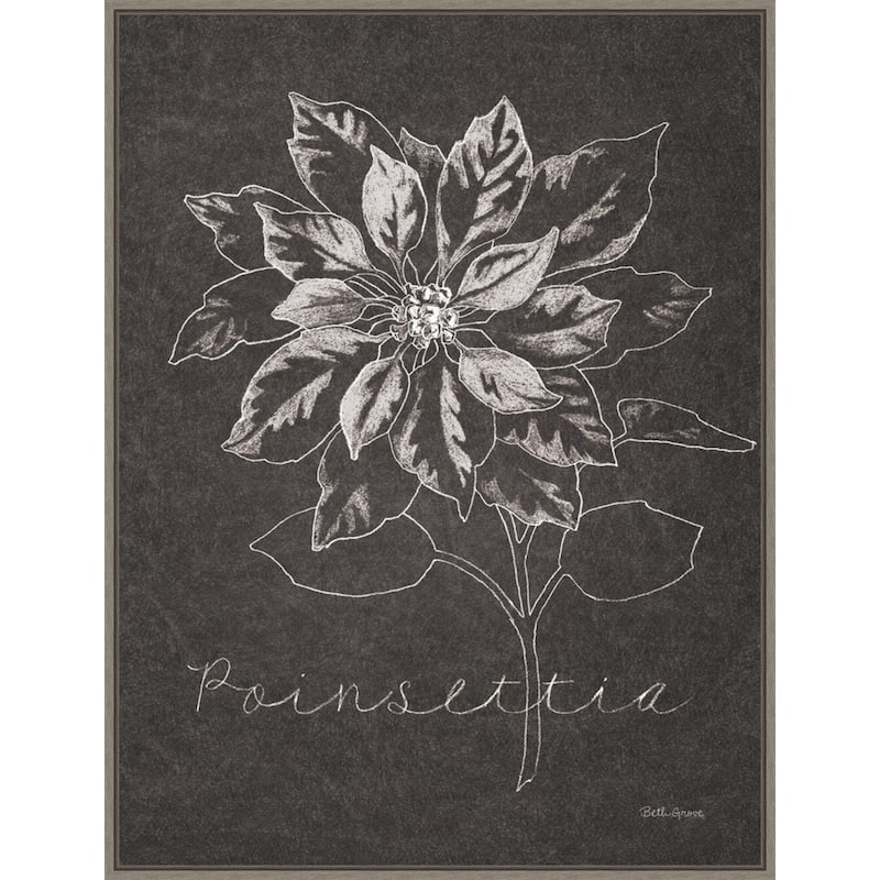 Black and White Chalkboard Christmas IV by Beth Grove Canvas Art Framed - 23 x 30 in