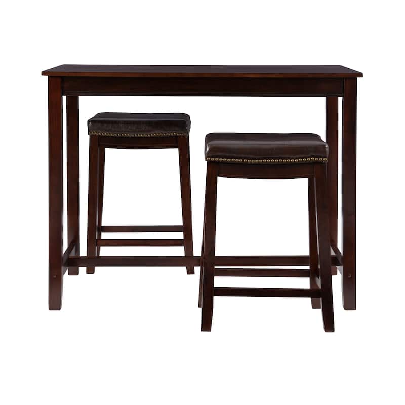 3-Piece Counter Table and Stools - 47.25" - Brown