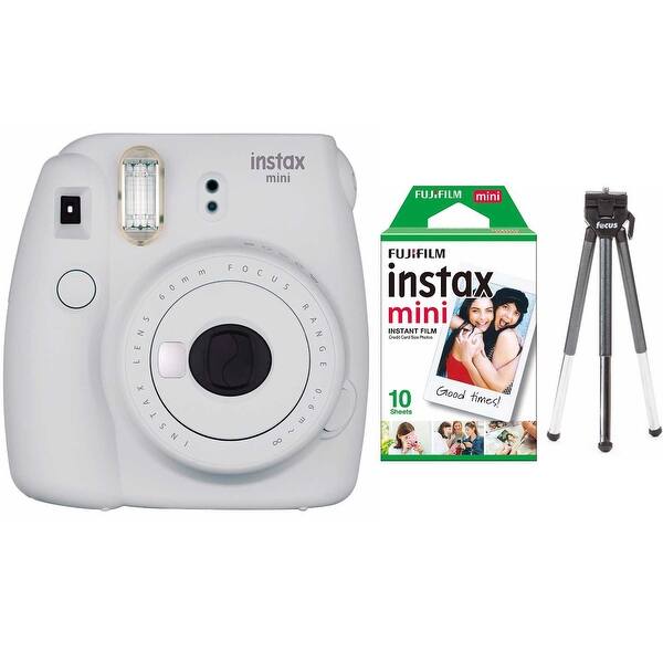 Shop Fujifilm Instax Mini 9 Smokey White W Single Foil Pack Film Tripod Kit Overstock 21292664