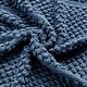 preview thumbnail 4 of 4, Wellco Reversible Soft Knitted Throw Blanket With Boho Tassels - 50" x 60", Solid Color, Blue