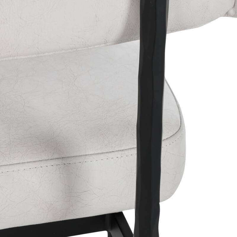 Classic Home Kester Set of 2 Leather Upholstered Dining Chair in Off White