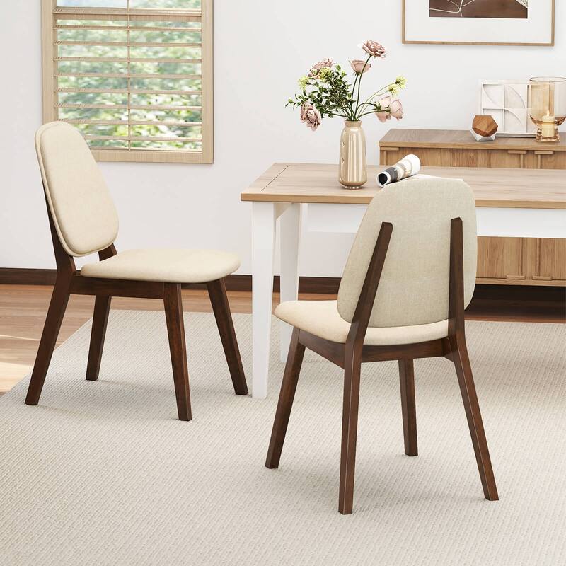 Costway Modern Dining Chair Set of 2/4 with Upholstered Backrest Seat