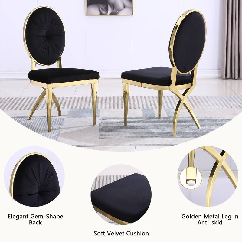 Mid-Century Modern Velvet Upholstered Side Chair with Metal Frame and Polished Stainless steel Legs