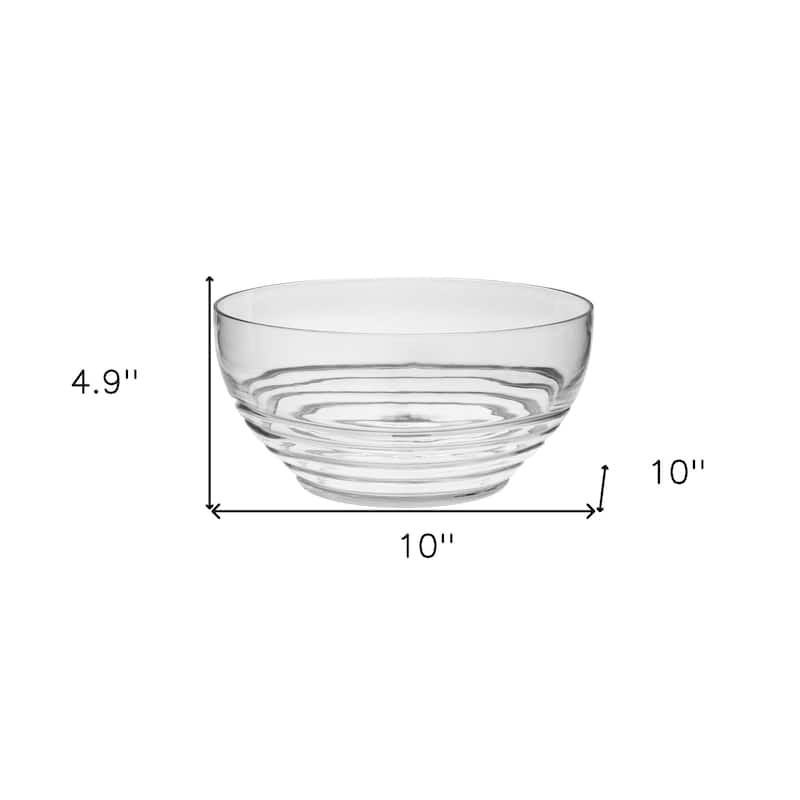 10" Clear Acrylic Round Salad Bowl - 10