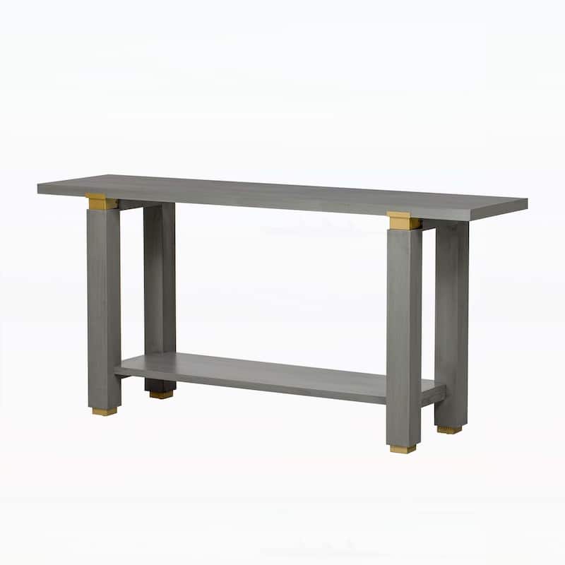 Minimalist Console Table with Metal Accents and Practical Built