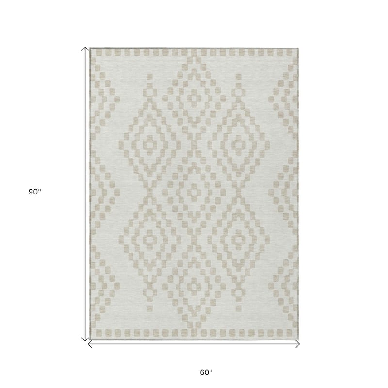HomeRoots Geometric Transitional Rectangle Outdoor Rug