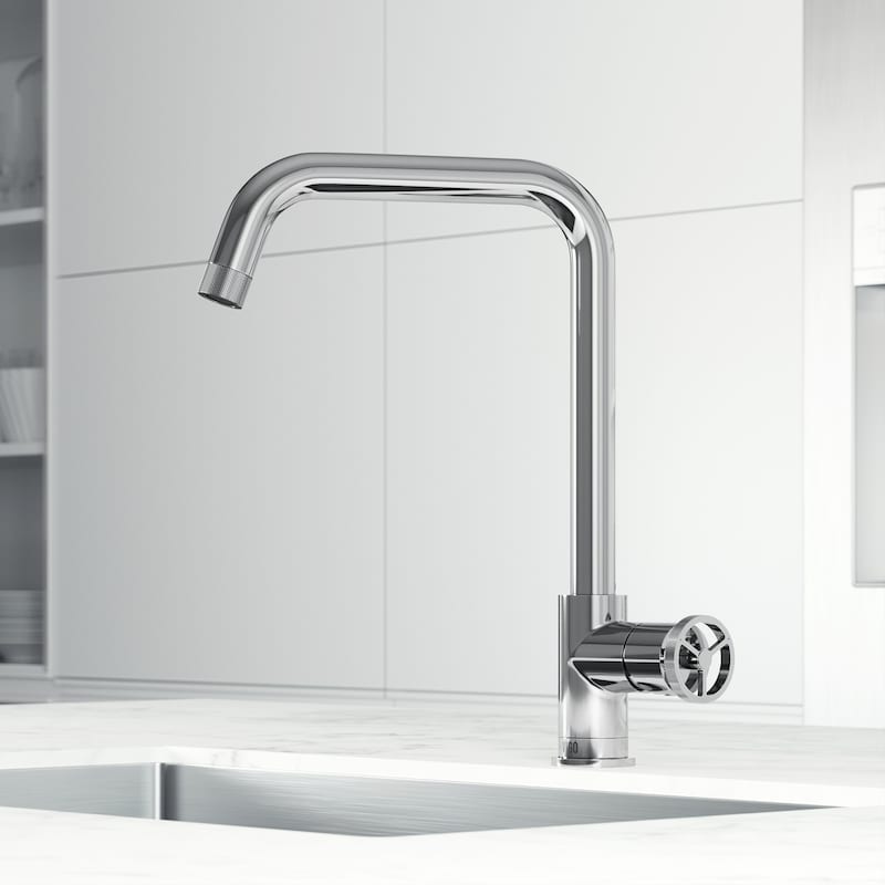 VIGO Cass Industrial 14" H Single Handle Kitchen Bar Faucet