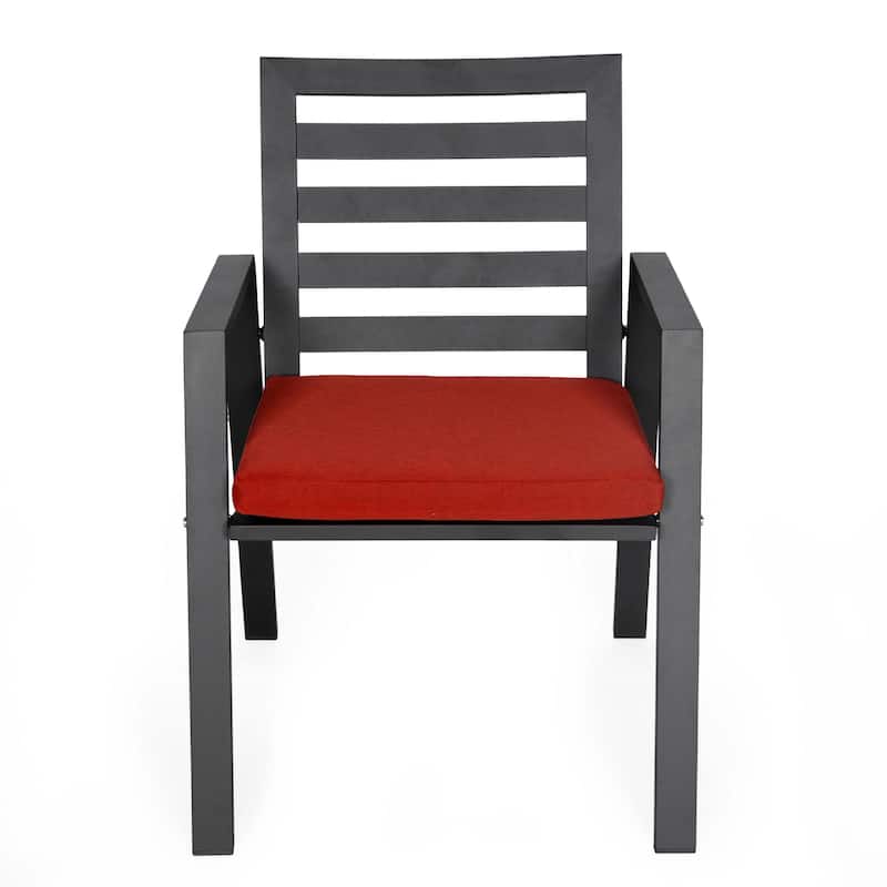 Chelsea Modern Mid-Century Patio Silhouette Aluminum Dining Chair with Olefin Fabric Cushions - 34.84