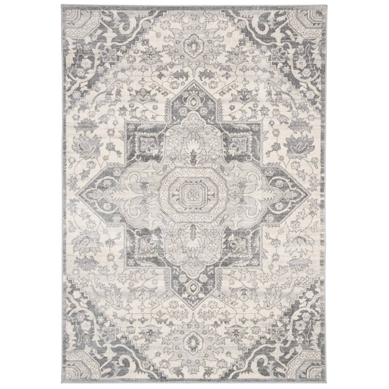 SAFAVIEH Brentwood Whitney Traditional Oriental Rug - Grey/Cream - 5' 3" x 7' 6"