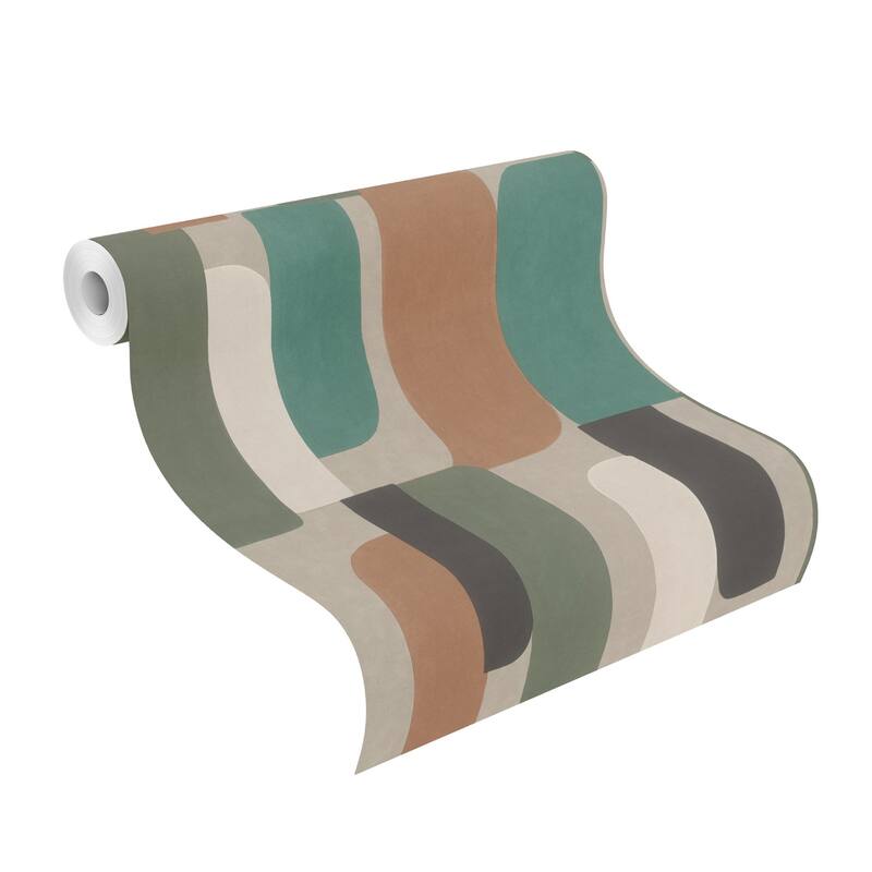 Rasch Derain Green Geometric Wallpaper