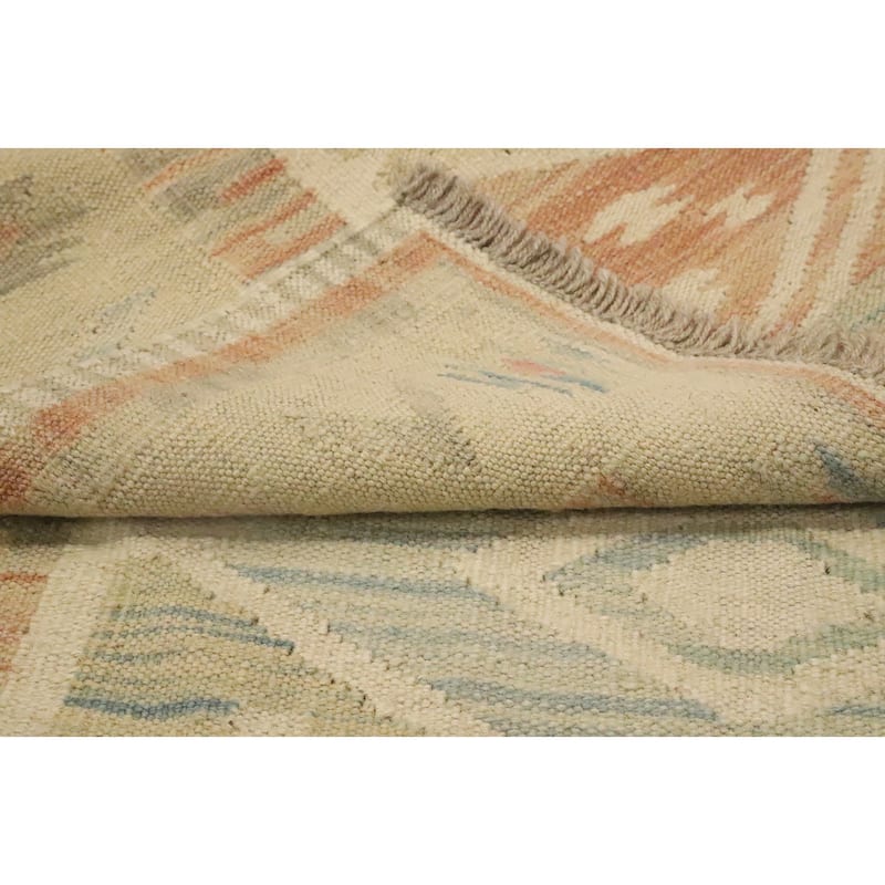 Hand Woven Oriental 100% Wool Carpet Southwestern Tribal Multi-Colored Kilim Area Rug - 4' 9'' X 3' 3''