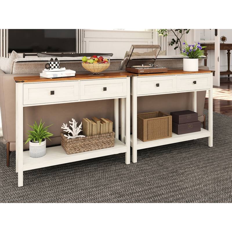 console table with 2 Drawer and buttom shelf