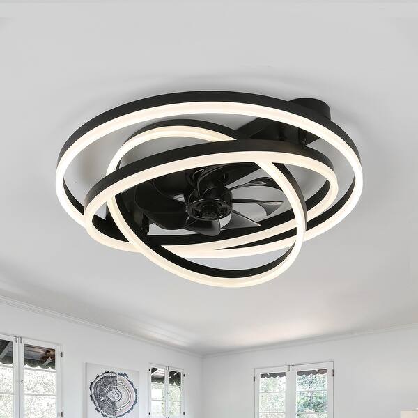 Bella Depot 12 Modern Flush Mount Ceiling Fan with Dimmable Light, 6-Speed Ceiling  Fan with Remote Control - 23.6 - Bed Bath u0026 Beyond - 38903174