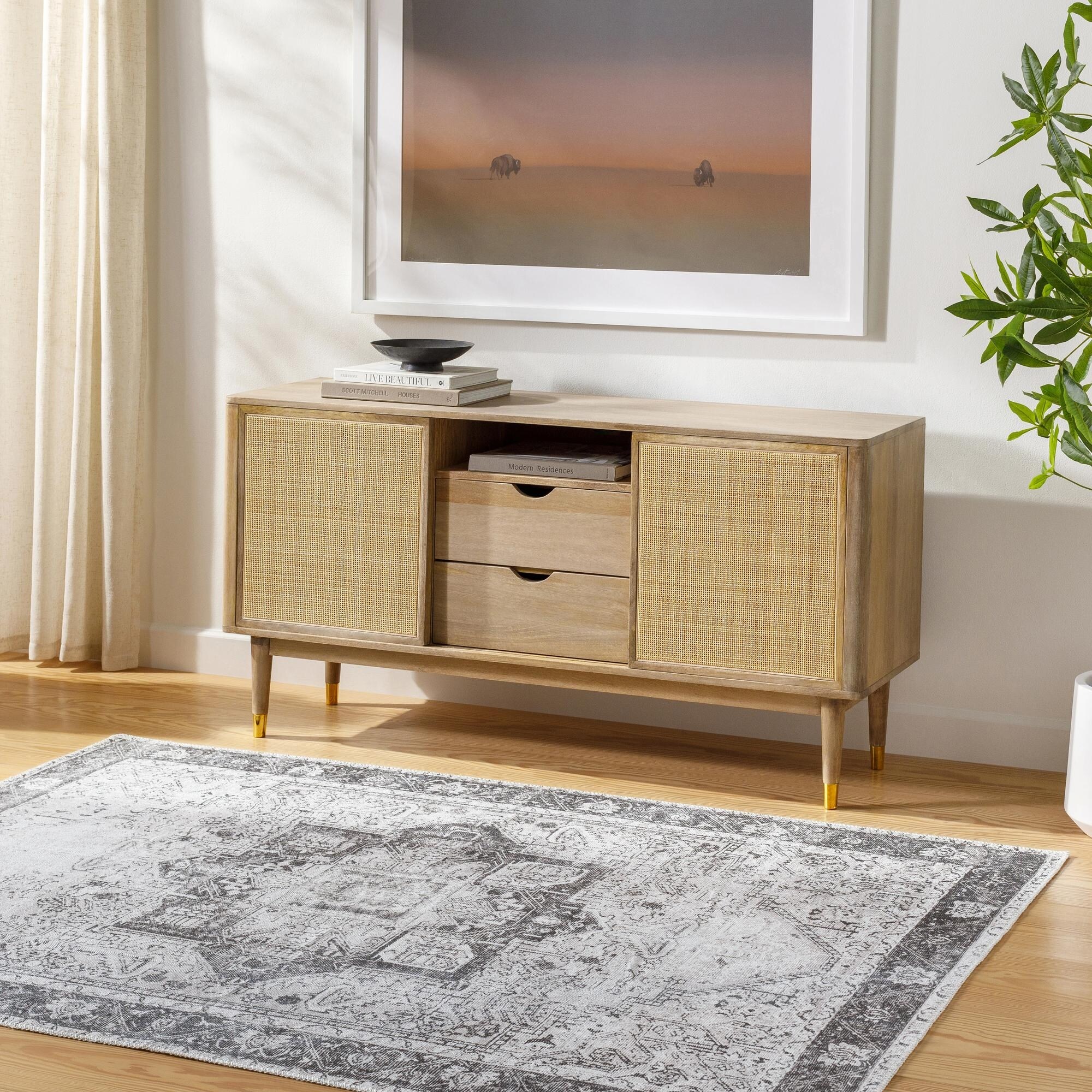 Livabliss Amelie Vintage Medallion Machine Washable Area Rug