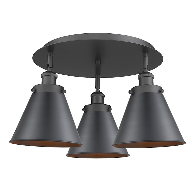 Innovations Lighting Ballston Urban - 3 Light 20" Flush Mount - Matte Black