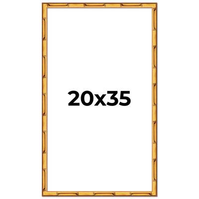 20x35 Frame Gold Bamboo Picture Frame Modern Photo Frame Includes UV Acrylic Shatter Guard Front Acid Free Foam Backing Board