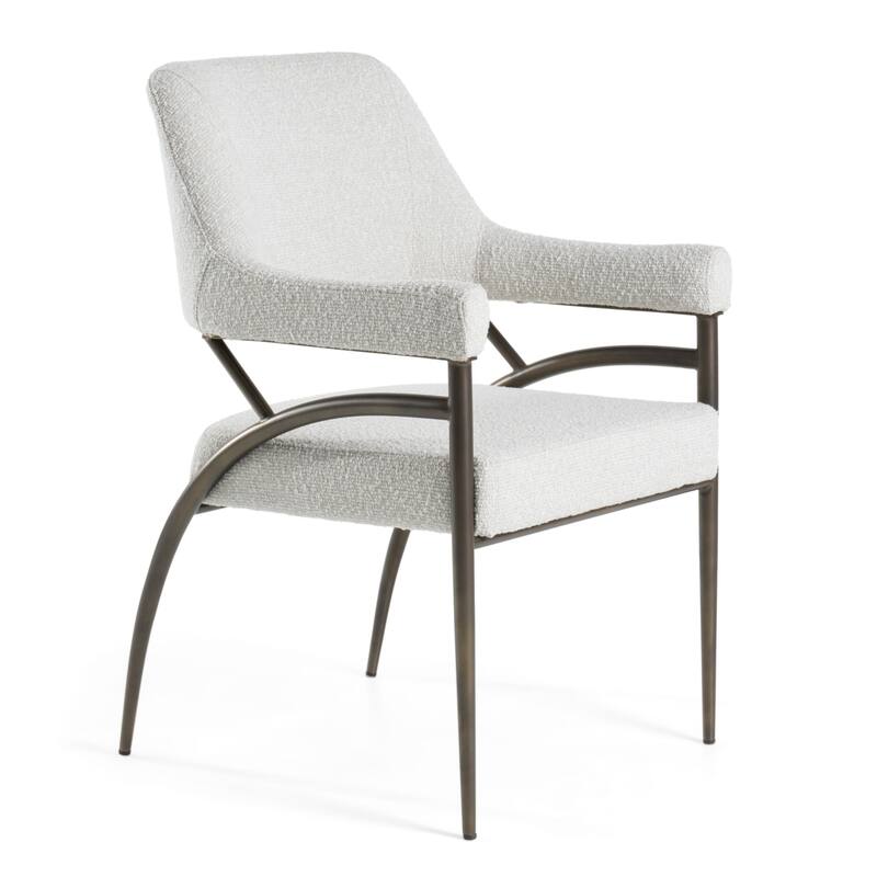 Modrest Betty Modern Off-White Fabric & Bronze Dining Chair
