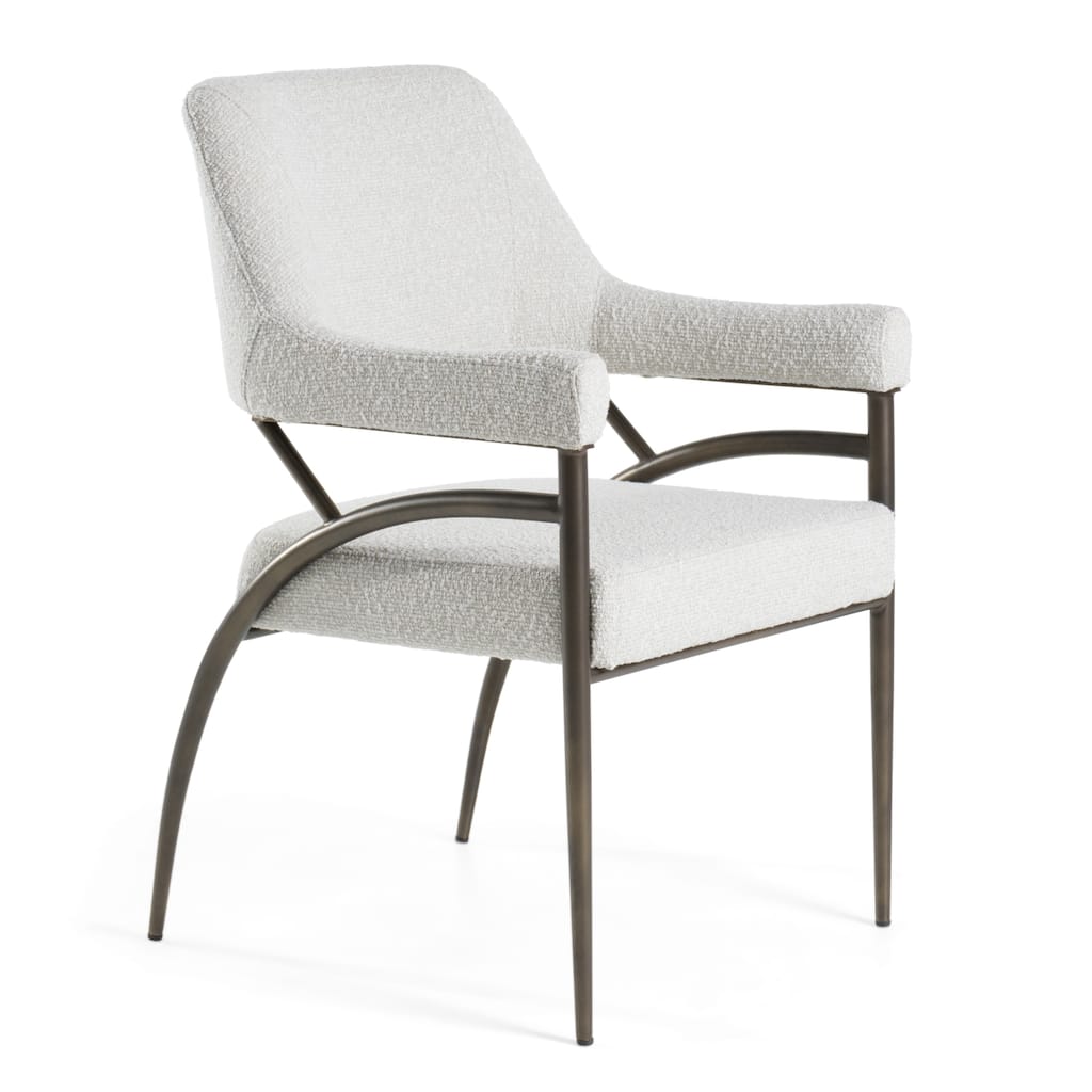 Modrest Betty Modern Off-White Fabric & Bronze Dining Chair