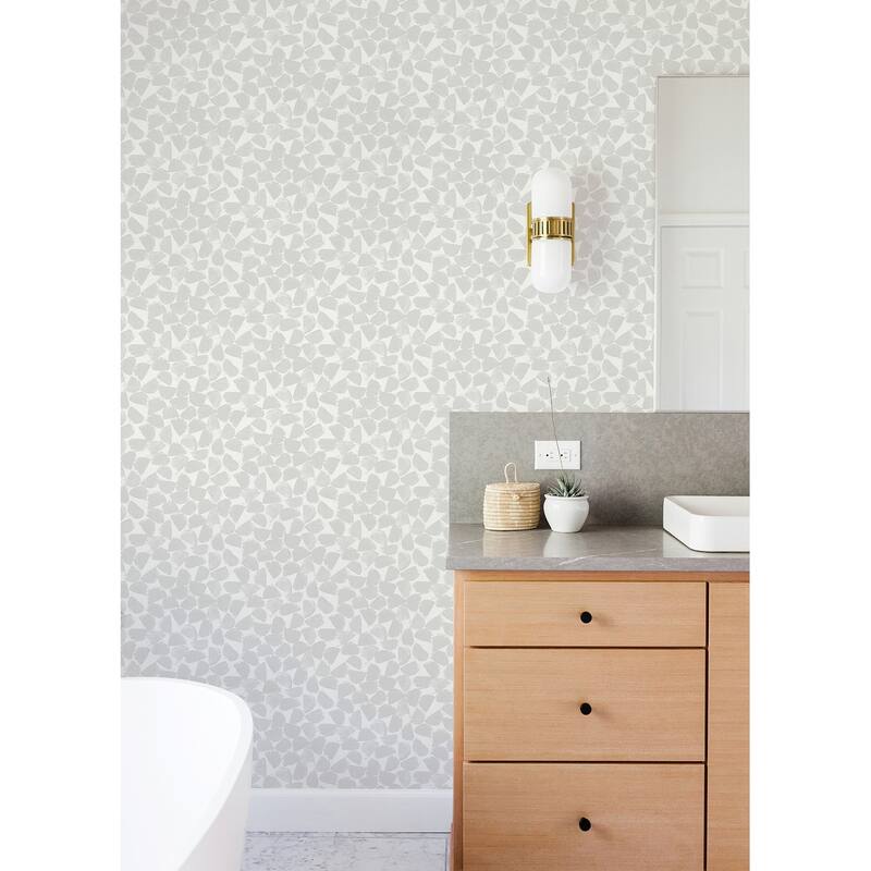 InHome Bliss Print Grey Peel and Stick Wallpaper