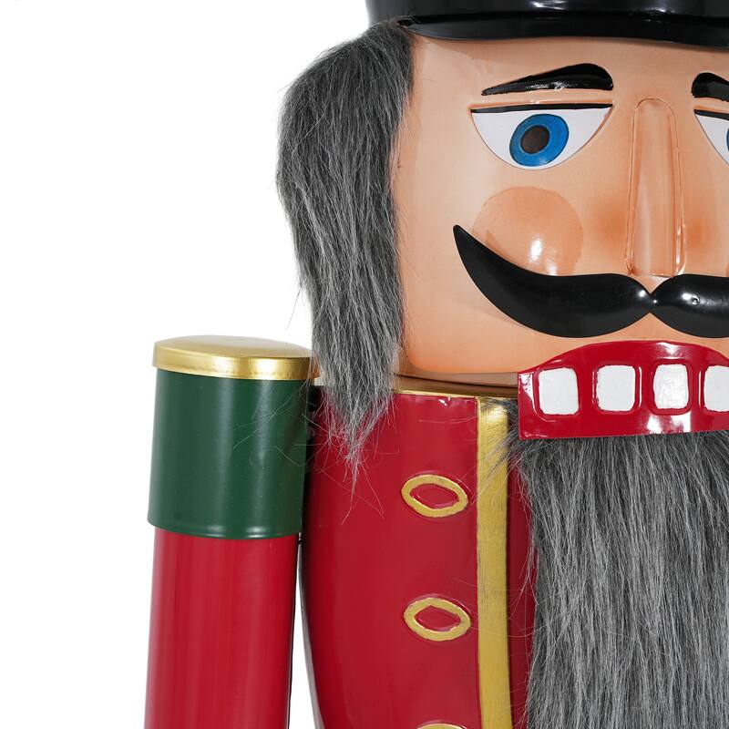 Christopher Knight Home - Jingle Classic Holiday Outdoor Iron Nutcracker Decor with Vibrant Festive Detailing