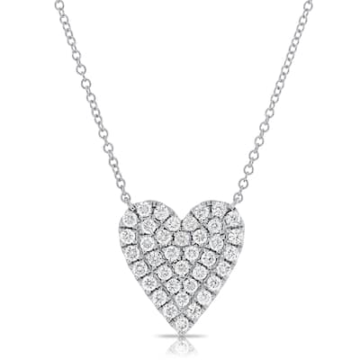 Joelle Collection Diamond Heart Necklace 14K Gold 0.65ct