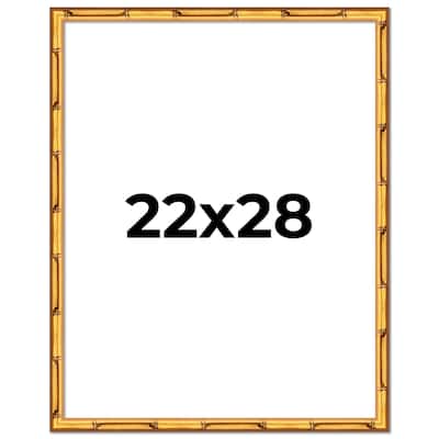 22x28 Frame Gold Bamboo Solid Wood Picture Frame | 1 Inch Moulding