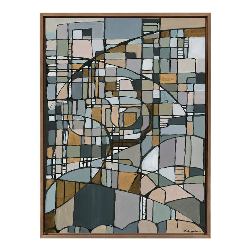 Kate and Laurel Sylvie Deco Nadeau Framed Canvas by Leah Nadeau