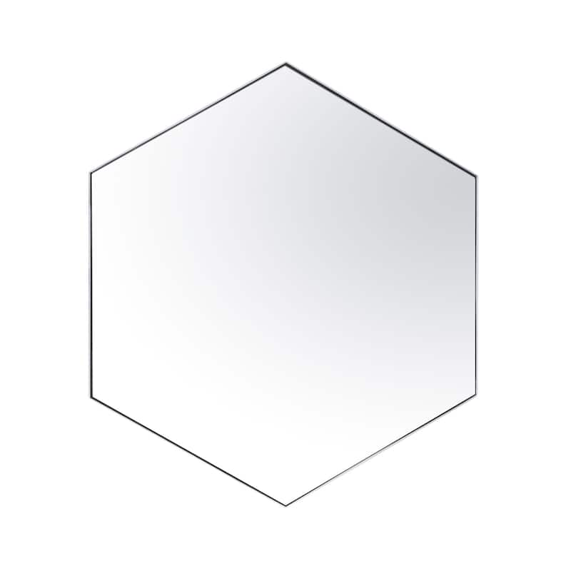 Put A Spell On You 30-in Framed Hexagonal Mirror - Chrome