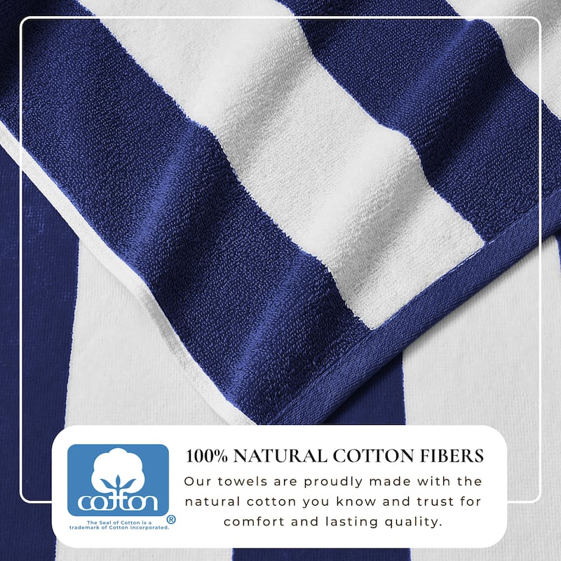 Linery & Co. Cotton Cabana Beach Towel, 4 Pack - 30" x 60"